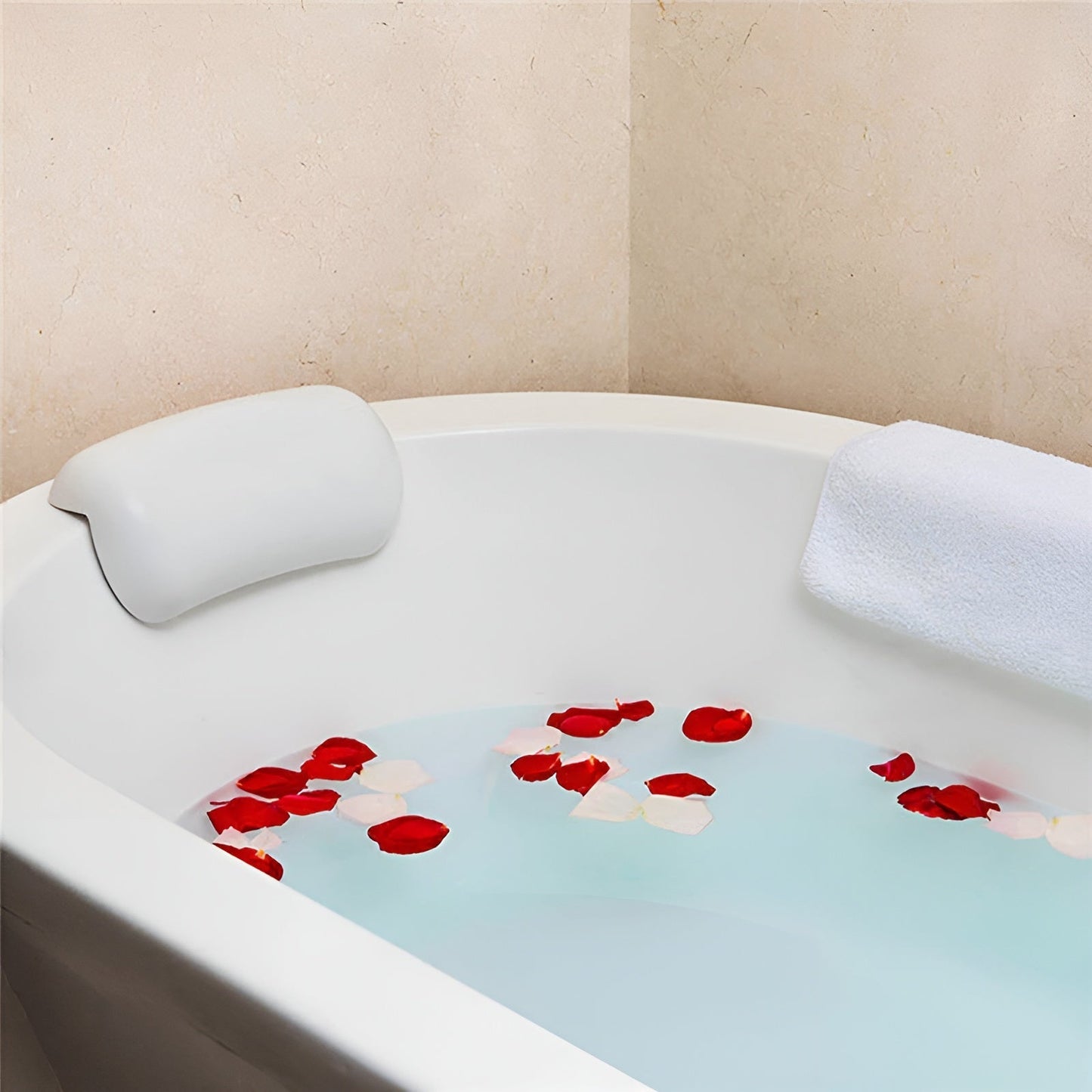 Waterproof Non-Slip Bathtub Pillow – Soft Memory Foam Head and Back Cushion with Suction Cups