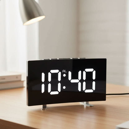 Slim LED Digital Alarm Clock – Quiet Wake-Up Light for Bedroom