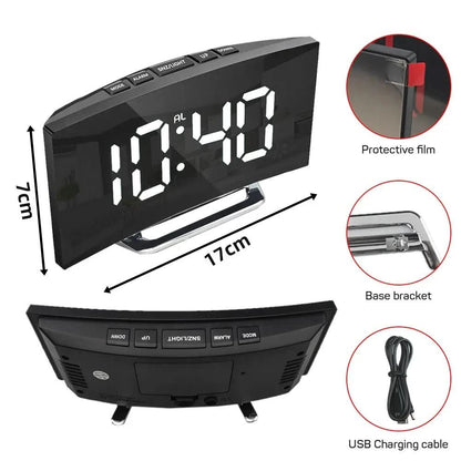 Slim LED Digital Alarm Clock – Quiet Wake-Up Light for Bedroom