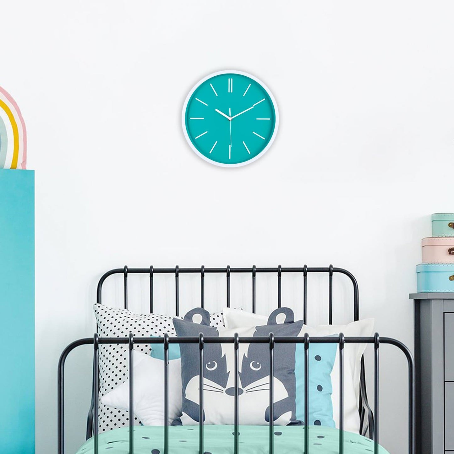 3D Wall Clock with Minimalist Tick Marks Design
