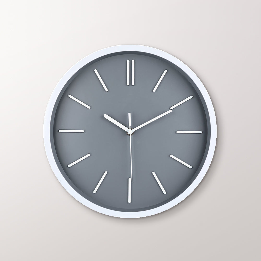 3D Wall Clock with Minimalist Tick Marks Design