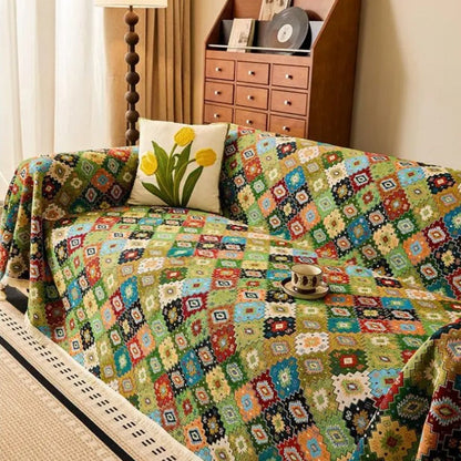 Vibrant Geometric Bohemian Sofa Protector