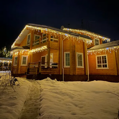 WinterGlow LED Christmas Curtain – Weatherproof Warm White Light Display