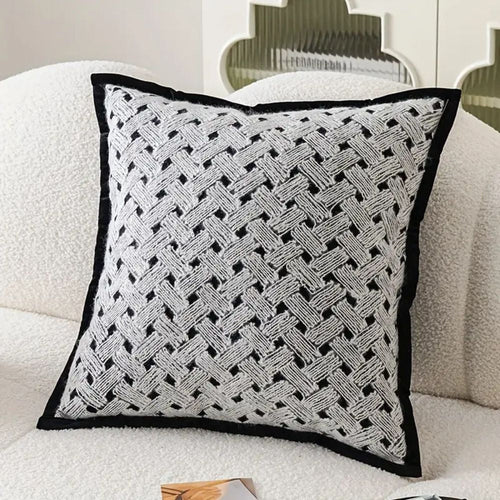 Geometric Charm Chenille Cushion Cover