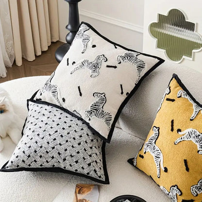 Geometric Charm Chenille Cushion Cover