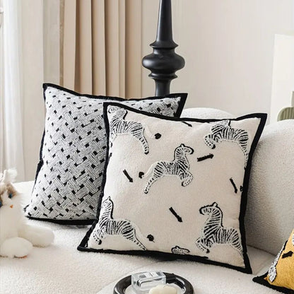 Geometric Charm Chenille Cushion Cover