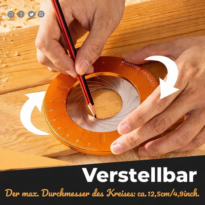 Artisan Circle Maker | Adjustable Compass & Round Ruler | Perfect Circles Up to 12.5 cm