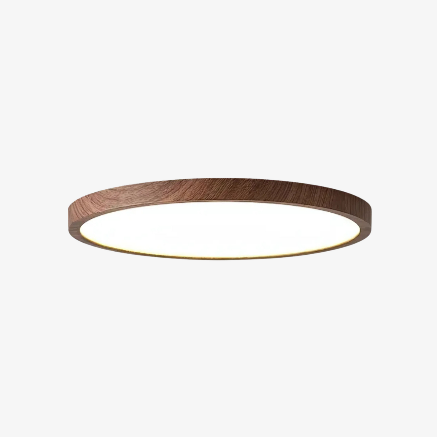 Slim Flat LED Ceiling Light in Japandi Style with Wooden Frame