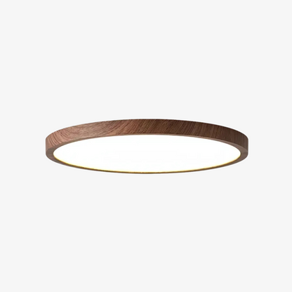 Slim Flat LED Ceiling Light in Japandi Style with Wooden Frame