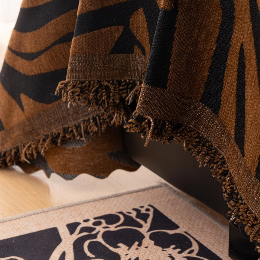 Chic Zebra-Patterned Chenille Sofa Protector