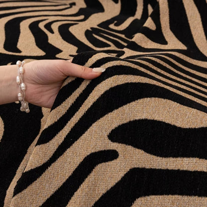 Chic Zebra-Patterned Chenille Sofa Protector