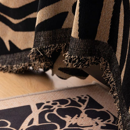 Chic Zebra-Patterned Chenille Sofa Protector