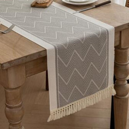 Textured Geometric Table Runner for Elegant Living