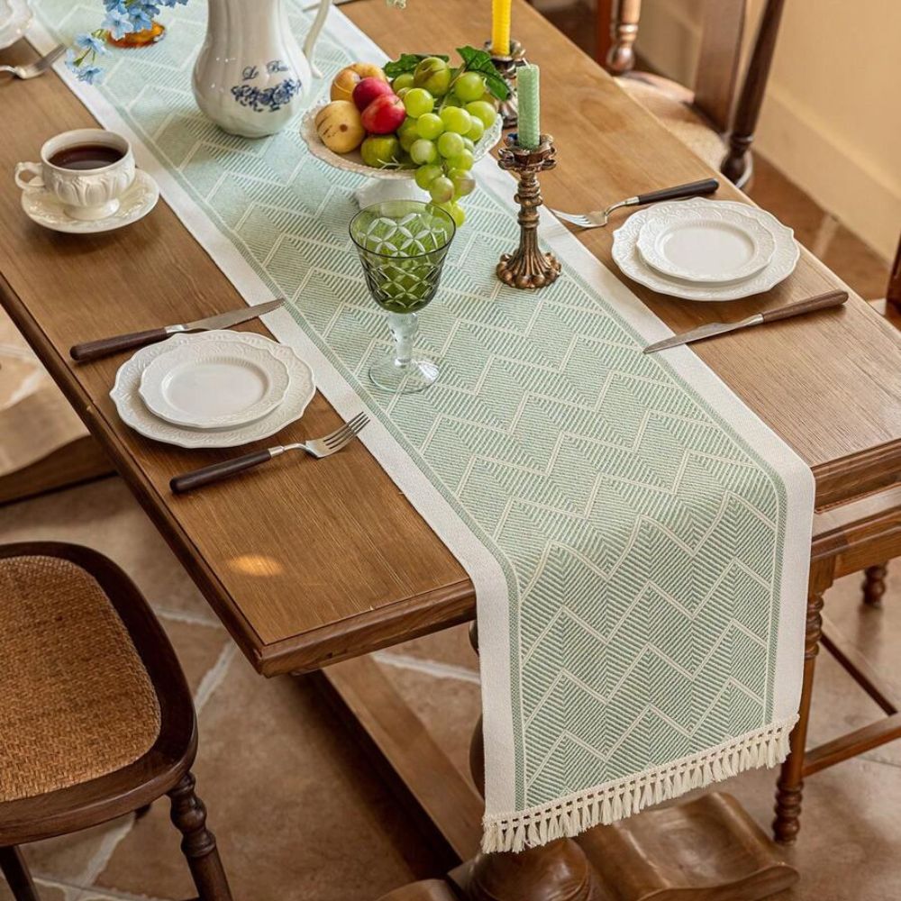 Textured Geometric Table Runner for Elegant Living