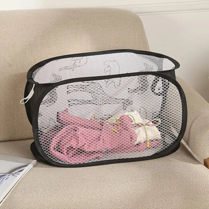 Whimsical Animal Print Portable Laundry Organizer