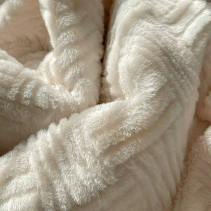 CloudNest Luxe Jacquard Rabbit Plush Throw