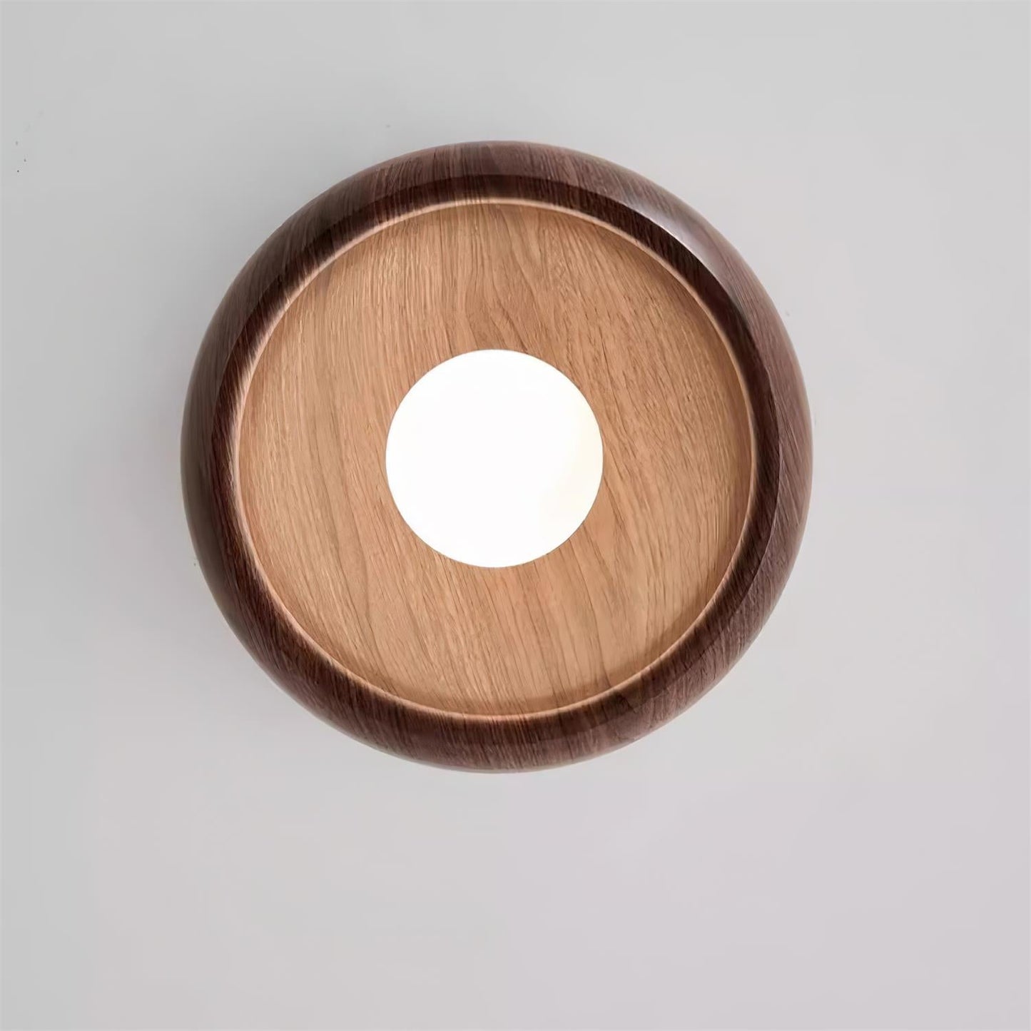 Minimalist LED Flush Mount Light with Wooden Design for Ceilings
