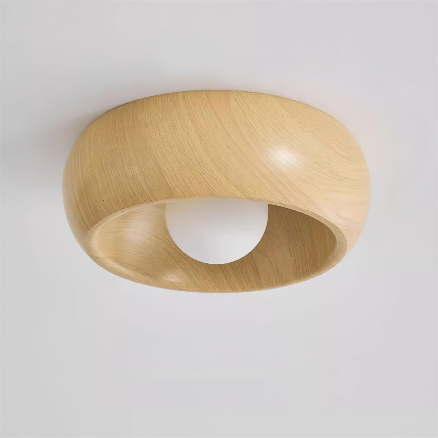 Minimalist LED Flush Mount Light with Wooden Design for Ceilings