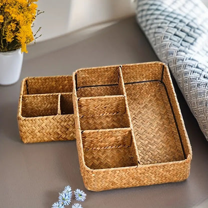 Rattan Storage Basket Organizer