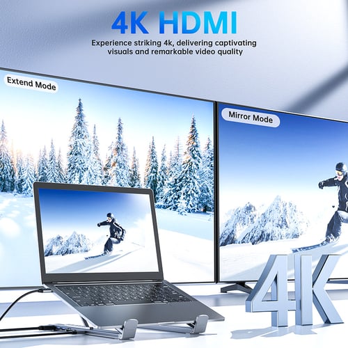 8-in-1 Hub and Laptop Riser Stand