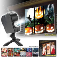 DELUXE EDITION PROJECTOR + 12 VIDEOS (6*HALLOWEEN/6*CHRISTMAS)