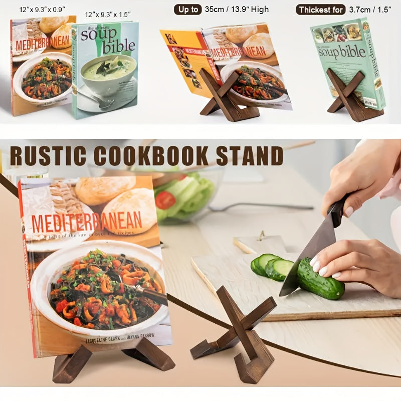 Wooden Cookbook Holder with Adjustable Angle