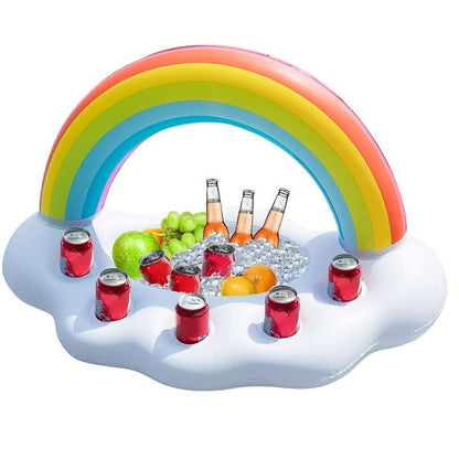 Inflatable Rainbow Drink Holder for Pool and Beach