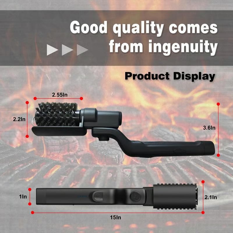 Rechargeable Electric Grill Cleaner with Rotating Brush Head