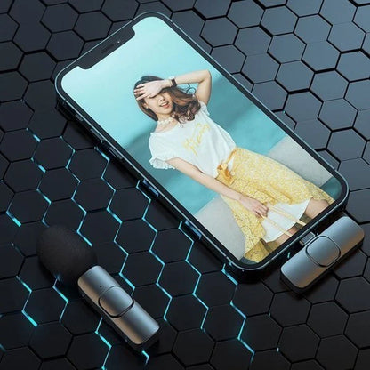 Portable Wireless Clip-On Microphone - 20m Range, Multi-Device Compatible