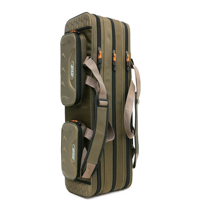 Fishing Rod and Reel Storage Bag with Multi-Purpose Lure Compartment