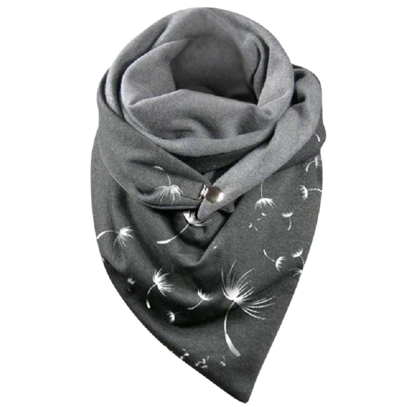 Soft Wrap Scarf with Button Print for Winter