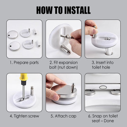 SecureFit Toilet Seat Installation Kit | Stainless Steel Covers