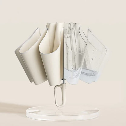 Compact Auto Umbrella with Safety Strip | One-Touch Open/Close | Water-Containment Design | Wind-Resistant & Lightweight