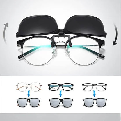 Lightweight Polarized Clip-on Sunglasses with UV400 for Eyeglass Users