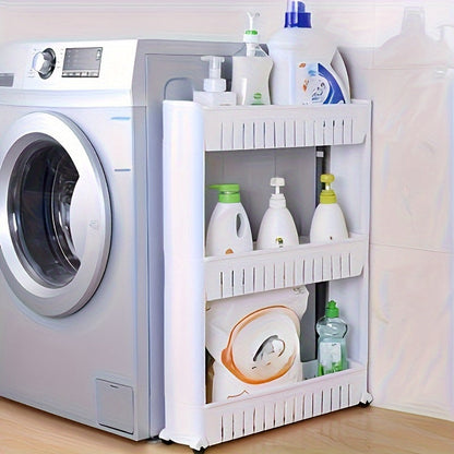 Slim Storage Trolley with Wheels | 3-Tier | Narrow & Convenient | For Bathroom, Kitchen & Home