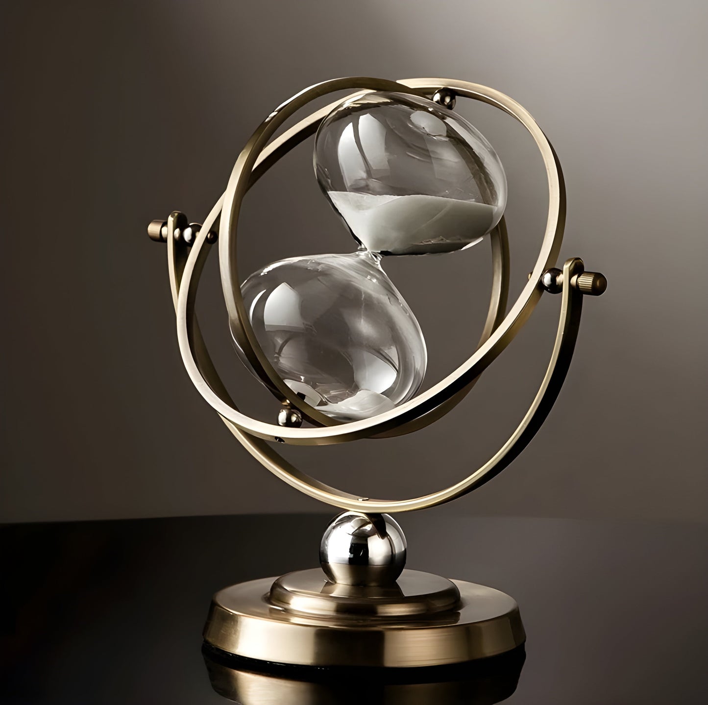 Elegant Gold-Framed Hourglass Clock – Timeless Design Decor