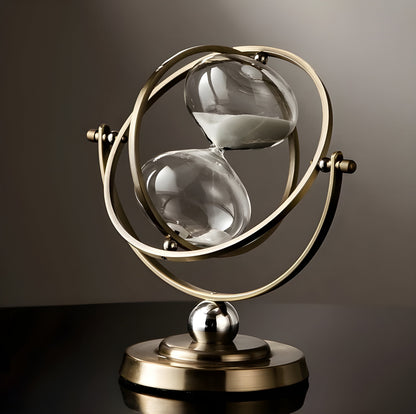 Elegant Gold-Framed Hourglass Clock – Timeless Design Decor