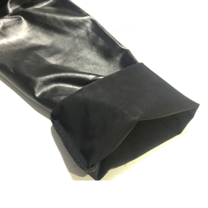 Fleece-Lined Stretch Leggings in Leather Finish