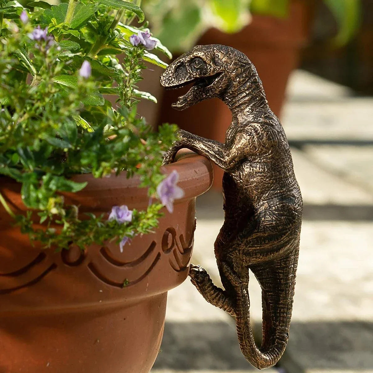 Hand-Painted Dino Planter | UV & Frost Resistant | Indoor & Outdoor Use