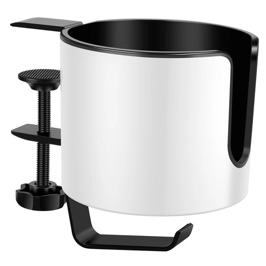 2-in-1 Desk Cup Holder with Adjustable Headphone Hook | 10 cm Diameter