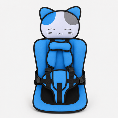 Adjustable Straps Kids Seat Cushion Featuring a Cute Cat Design