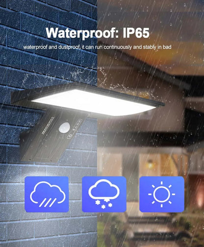 Solar Wall Light with Motion Sensor | 90 LEDs | Waterproof IP65 | Warm White Light