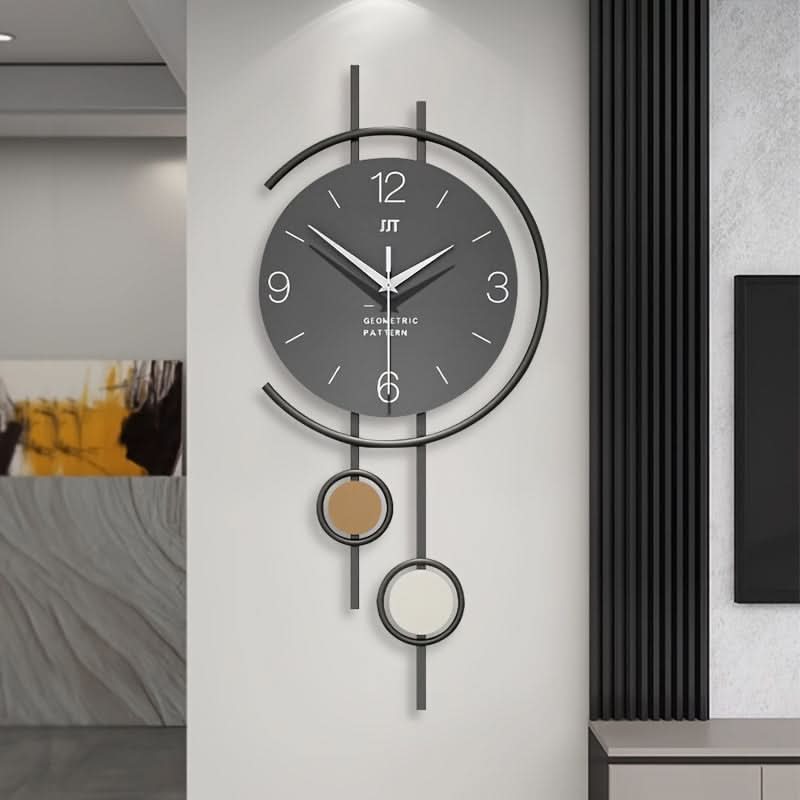 Scandinavian Minimalist Wall Clock with Quiet Iron Frame Design