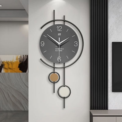 Scandinavian Minimalist Wall Clock with Quiet Iron Frame Design
