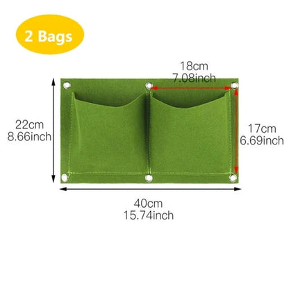 Vertical Plant Pocket for Wall Mounting | Green/Black | 2–12 Compartments