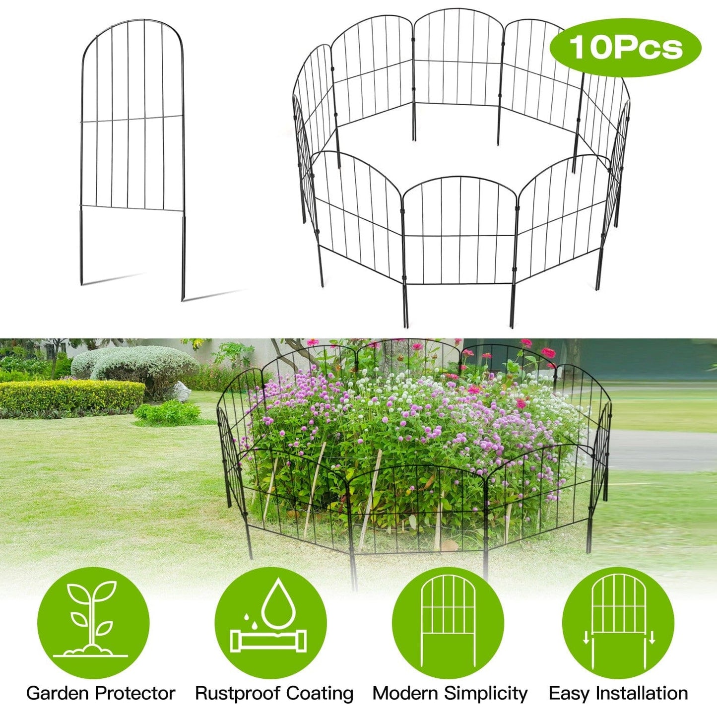 Stylish Fence for Immediate Protection of Plants and Pets