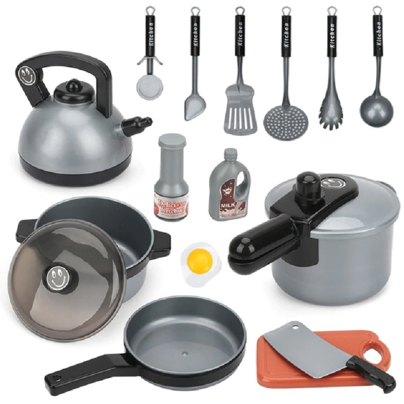 Kids Play Kitchen Tool Set - Pretend Cooking Utensils