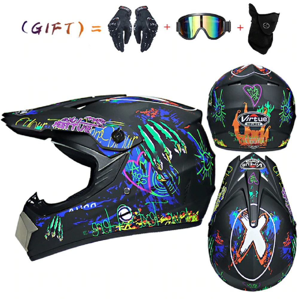 Cross Racing Helmet Set for Motorcycles