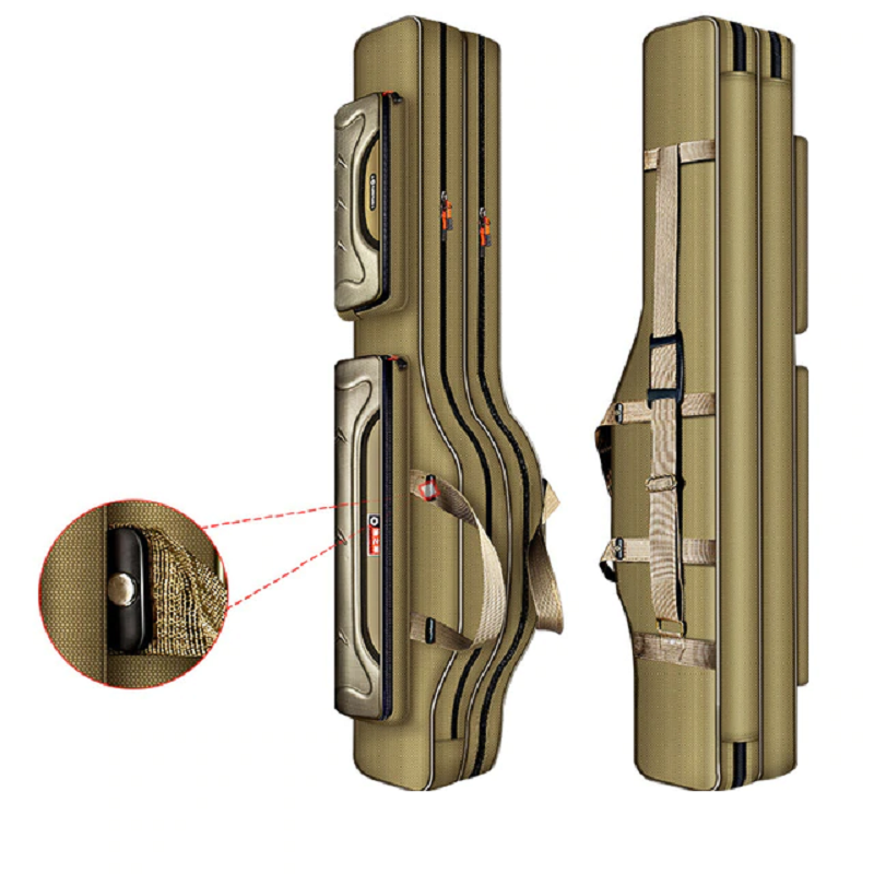 Fishing Rod and Reel Storage Bag with Multi-Purpose Lure Compartment
