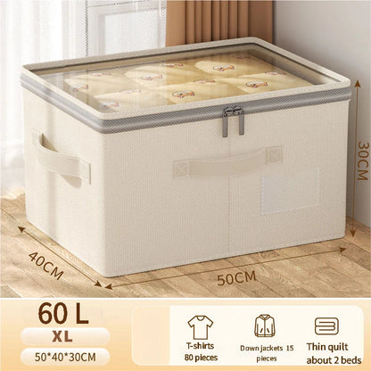 Collapsible Wardrobe Organizer with Lid | Large Storage Box for Clothes